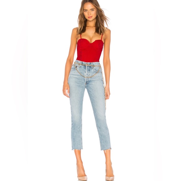 Agolde Denim - AGOLDE Riley High Rise Straight Crop in Zephyr